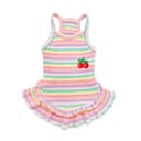 Rainbow Stripe Cherry Dog Dress for Small Dogs & Puppies thumbnail
