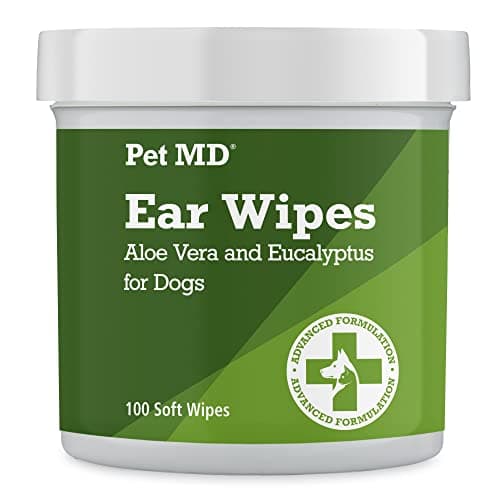 Pet MD Dog Ear Cleaner Wipes with Aloe & Eucalyptus - 100 Count