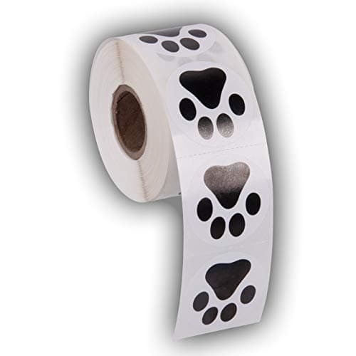 Paw Print Stickers - 500 Premium 1.5" Labels (Made in USA)