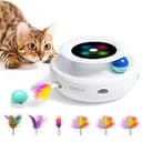 2-in-1 Interactive Cat Toy with Auto Timer & Feather Attachments thumbnail