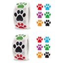 Colorful Paw Print Stickers - 1000 Pack for Pet Lovers & Parties thumbnail