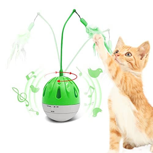 Interactive Automatic Cat Toy with Feather & Bird Sounds