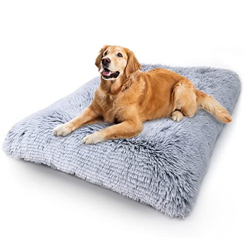 Vonabem Deluxe Plush Dog Crate Bed - 36 Inch Washable Grey Pad