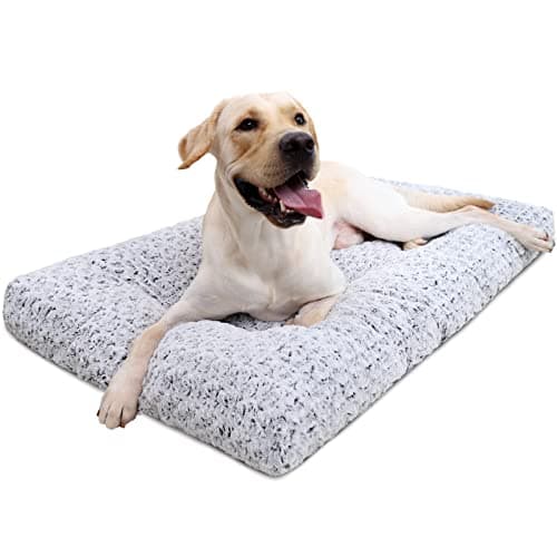 Deluxe Plush Dog Bed - Orthopedic Washable Crate Pad (35" x 23")
