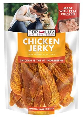 Pur Luv Chicken Jerky Dog Treats – Rawhide-Free, 16 oz