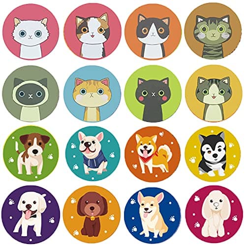 Dog & Cat Sticker Roll - 1000 Pcs Reward Stickers for Pet Lovers