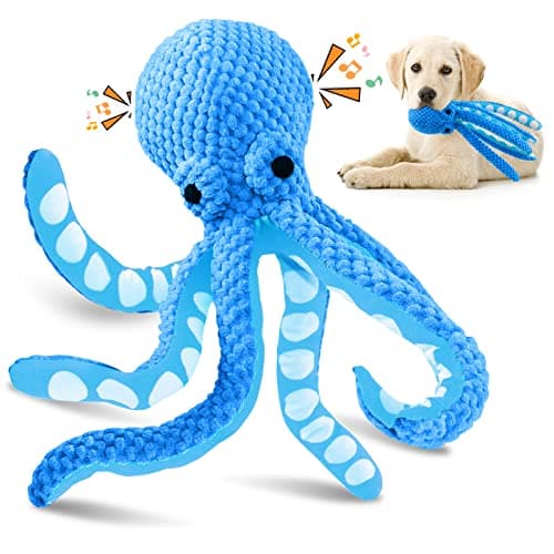 Large Squeaky Octopus Plush Dog Toy - Soft & Durable