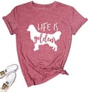 Life is Golden Dog Mom T-Shirt - Cute Golden Retriever Graphic Tee thumbnail