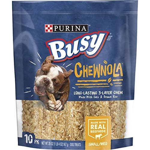 Purina Busy Chewnola Dog Bones - Rawhide Chews with Oats - 10 ct