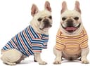 Cotton Striped Dog T-Shirts 2-Pack - Breathable Summer Puppy Tees thumbnail