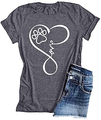 Dog Mom Paw Print Graphic Tee - Soft Cotton Blend T-Shirt