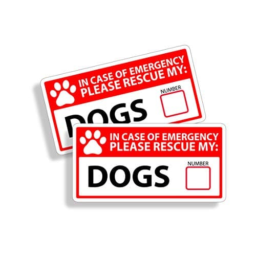 Emergency Pet Rescue Window Decals for Dogs (2-Pack)