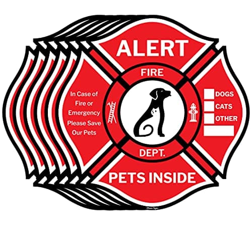 Double-Sided Pet Alert Stickers - 6 Pack Emergency Rescue Decals