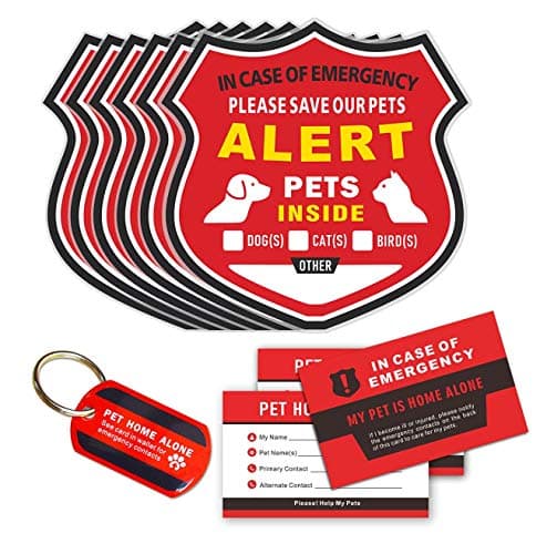 Pet Emergency Alert Window Decals & Wallet Card Safety Kit