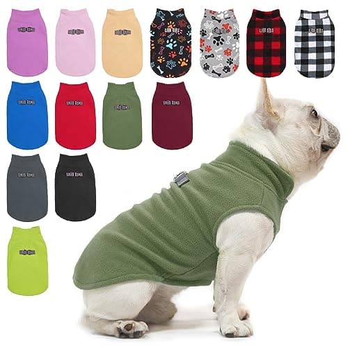 Dog Fleece Vest Winter Jacket with Hood & Leash Ring
