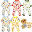 5-Pack Soft Cotton Dog Pajamas - Adorable Themed Onesies (Medium) thumbnail