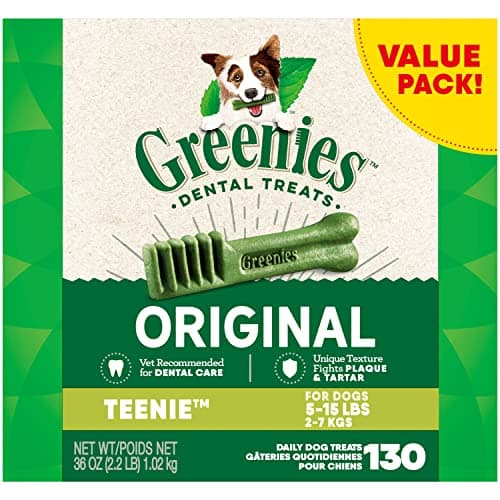 Greenies Original Teenie Dental Treats for Extra Small Dogs (130ct)