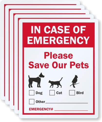 Pet Emergency Rescue Stickers - Reflective Window Decals (5-Pack)
