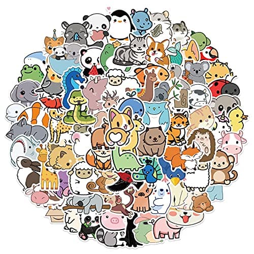 Animal Stickers Pack - 100 Waterproof Vinyl Decals for Pet Lovers