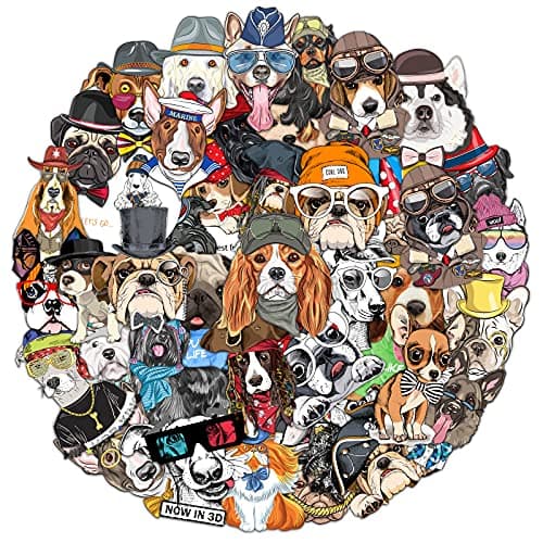 Hand-Drawn Dog Sticker Pack - 50 Waterproof Vinyl Decals