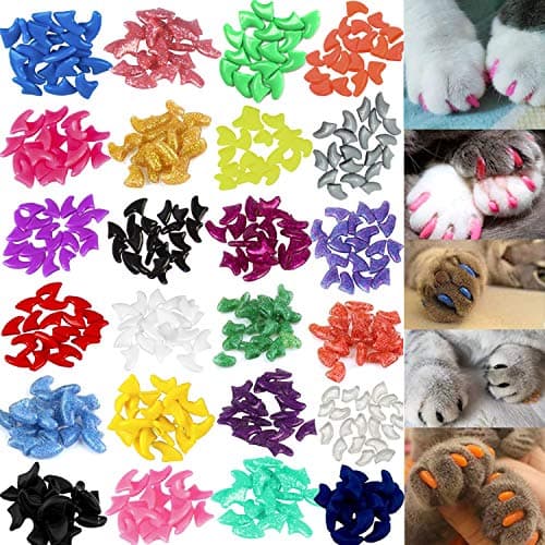 Rainbow Cat Nail Caps - 140 Soft Claw Covers in 14 Colors