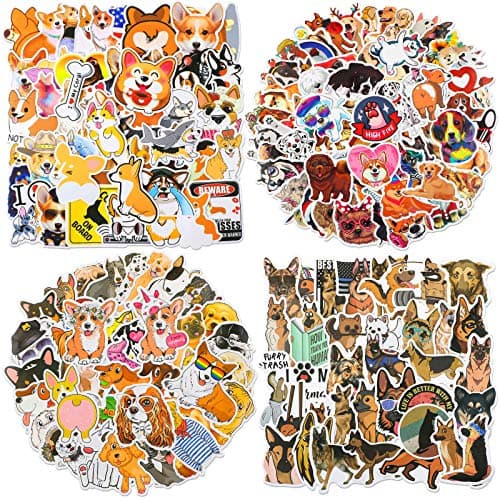 Cute Dog Vinyl Stickers - 230 Pack Waterproof Pet Decals