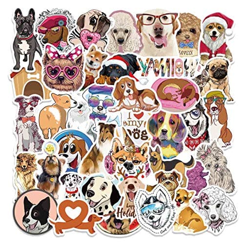 Premium Dog Sticker Pack - 80 Waterproof Vinyl Puppy Decals